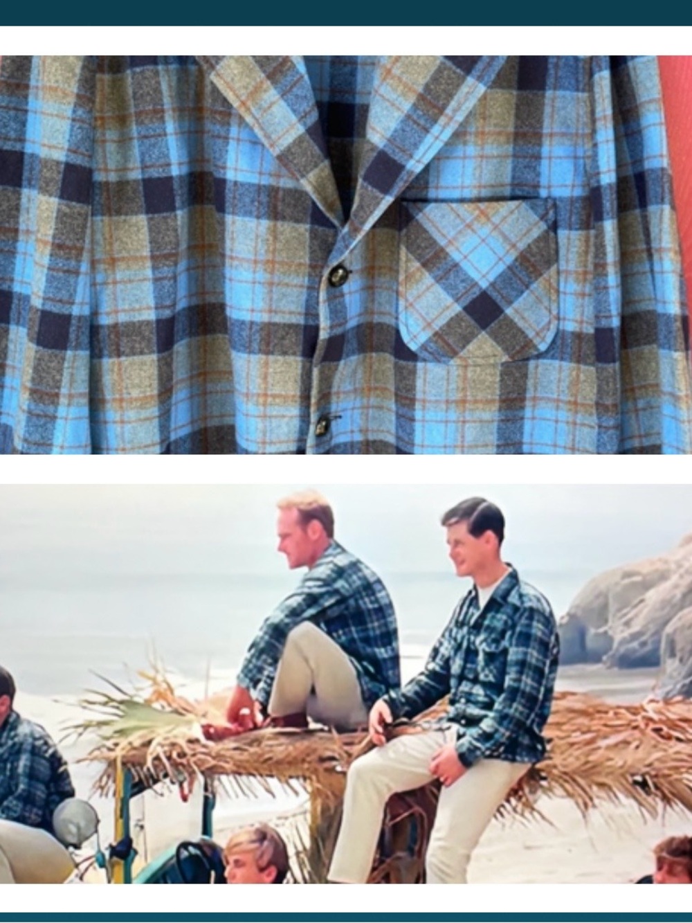 Pendleton vintage BLAZER . Exact same one BEACH BOYS are wearing 1962 wool plaid